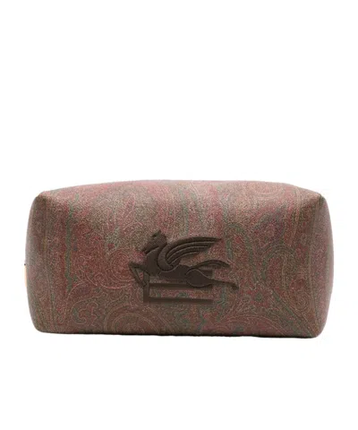 ETRO ETRO LOGO EMBROIDERED PAISLEY PRINTED POUCH