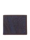 Etro Paisley-pattern Leather Wallet In Blue