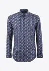 Etro Paisley Pattern Long-sleeved Shirt In Blue