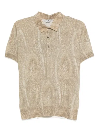 Etro Paisley-pattern Polo Shirt In Neutral