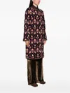 Etro Jacquard Jacket Contrast Trim Geometric Motif In Brown