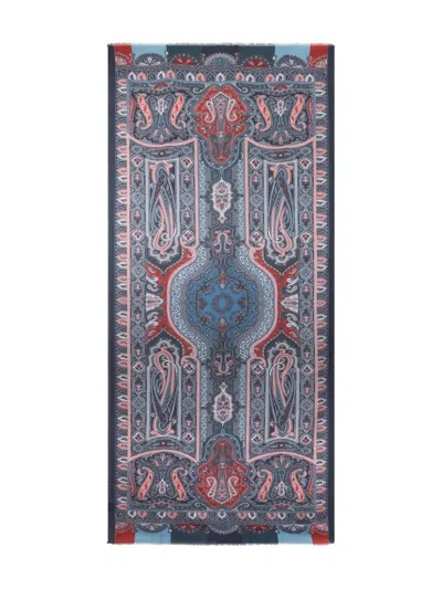 Etro Paisley-pattern Scarf In Gray