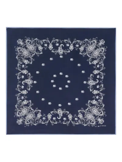 Etro Paisley-pattern Scarf In Blue