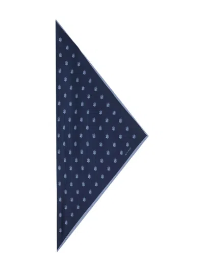 Etro Triangle Foulard Print Scarf Accessories In Blue