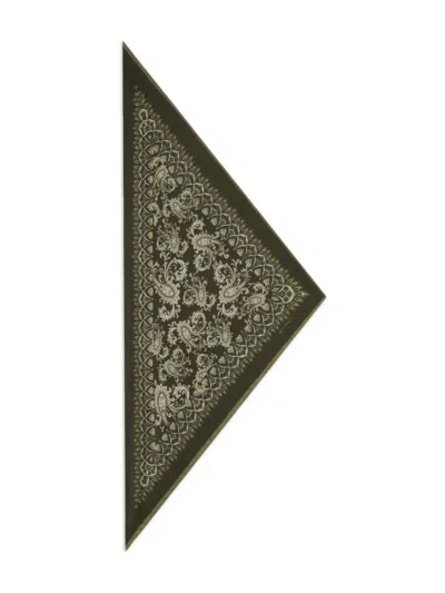 Etro Paisley Triangle Foulard Lightweight Scarf In Green