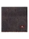 Etro Paisley Pattern Scarf With Fringed Edges In Brown