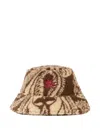 Etro Paisley-pattern Shearling Bucket Hat In Brown