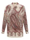Etro Paisley Print Silk Shirt With Collared Neck In Brown