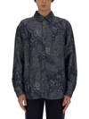 Etro Paisley Pattern Shirt With Chest Pocket In Blue