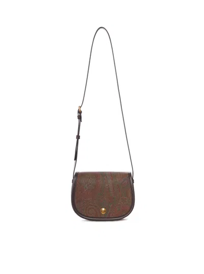 Etro Paisley Pattern Shoulder Bag In Brown