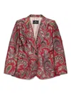 Etro Paisley-pattern Single-breasted Blazer In Pink