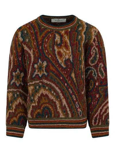 Etro Pullover Mit Paisleymuster In Brown