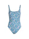 Etro Floral Backless One-piece Swimsuit In Blue