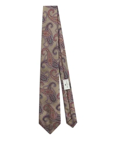 Etro Paisley-pattern Tie In Neutral