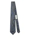 Etro Paisley Pattern Tie In Gray