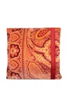 Etro Paisley-pattern Trim-detail Cushion In Orange