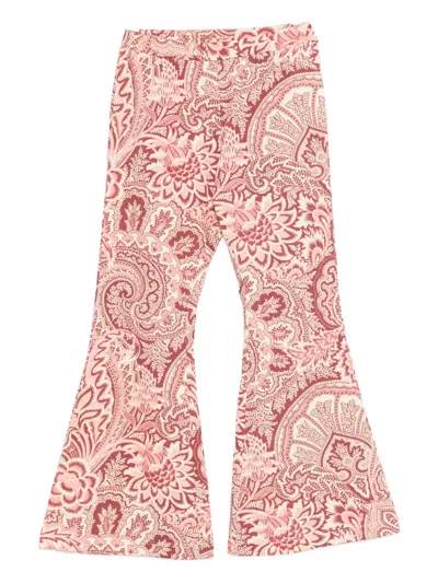 Etro Kids' Paisley-pattern Trousers In Pink