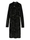 Etro Paisley-pattern Velvet Dress In Black