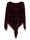 Etro Paisley-pattern Velvet Poncho In Red