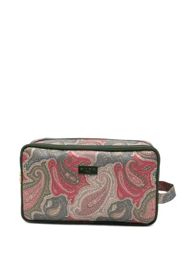 Etro Paisley-pattern Wash Bag In Green