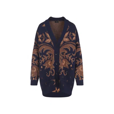 Etro Paisley Pattern Wool Knitwear Cardigan In Multi