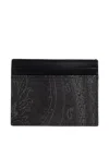 Etro Paisley-patterned Card Holder In Black