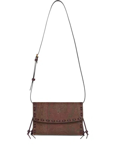 Etro Paisley-patterned Clutch Bag In Brown