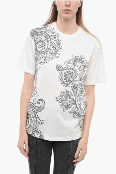 Etro Paisley Patterned Crew-neck T-shirt In White