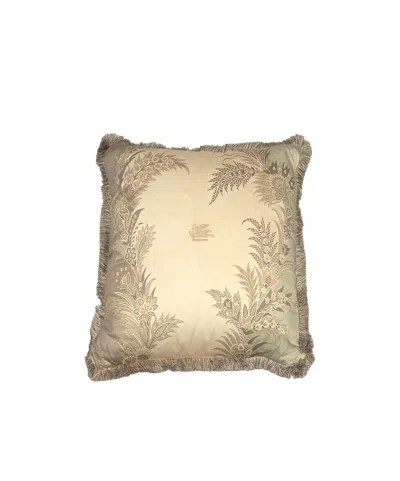 Etro Paisley Patterned Cushions In Nude