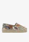 Etro Paisley Cotton Espadrilles Round Toe Sole In White