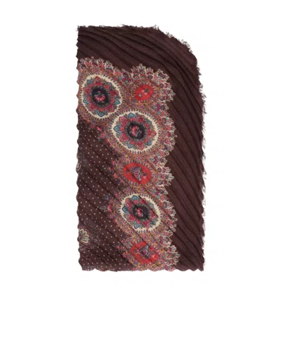 Etro Paisley Patterned-jacquard Scarf In Red
