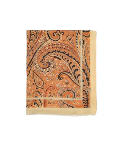 Etro Paisley-patterned Scarf In Brown
