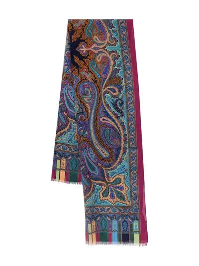 Etro Paisley-patterned Silk Scarf In Multi