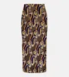 Etro Paisley Semi-sheer Pencil Skirt In Brown