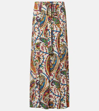 Etro Paisley Pleated Maxi Skirt In Multi