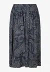 Etro Paisley Pleated Midi Skirt