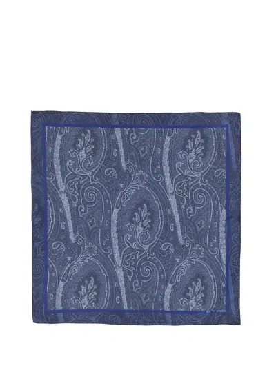 Etro Paisley Pocket Handkerchief In Blue