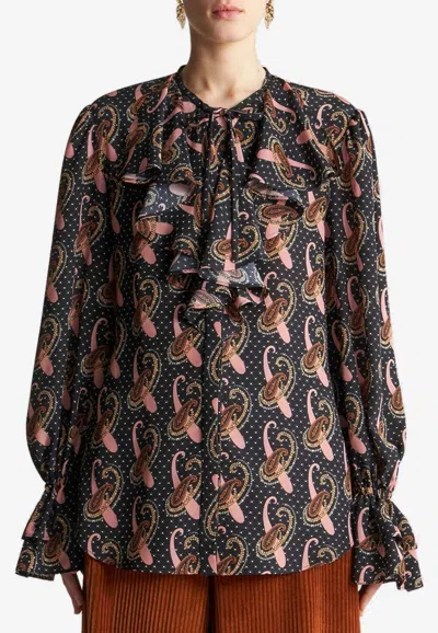 Etro Paisley Polka Dot Shirt In Multicolor