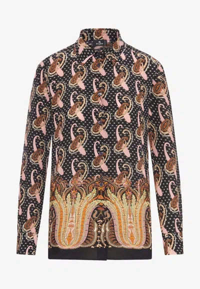 ETRO PAISLEY POLKA DOT SILK SHIRT