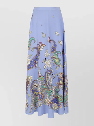 Etro Paisley Print A-line High Waist Midi Skirt In Multi