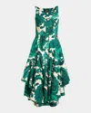 Etro Paisley Print Asymmetric Midi Dress In Print On White Base