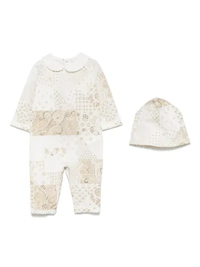 Etro Paisley-print Babygrow Set In Neutrals