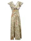 Etro Paisley Print Back Cross Strap Dress In White