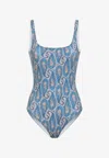 Etro Floral Backless One-piece Swimsuit In Blue