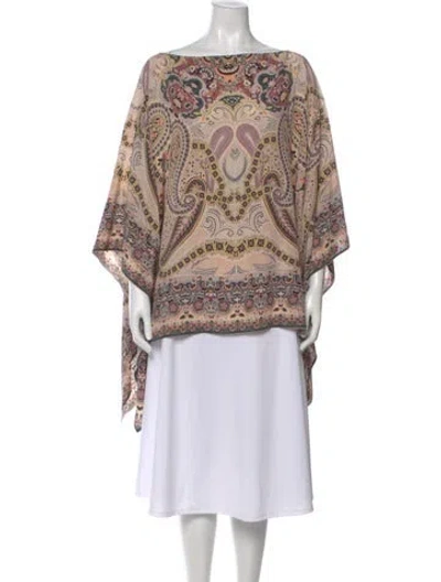Pre-owned Etro Paisley Print Bateau Neckline Tunic In Neutral