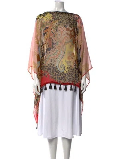 Pre-owned Etro Paisley Print Bateau Neckline Tunic In Neutral