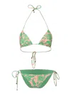 Etro Paisley Print Bikini In Pink And Green