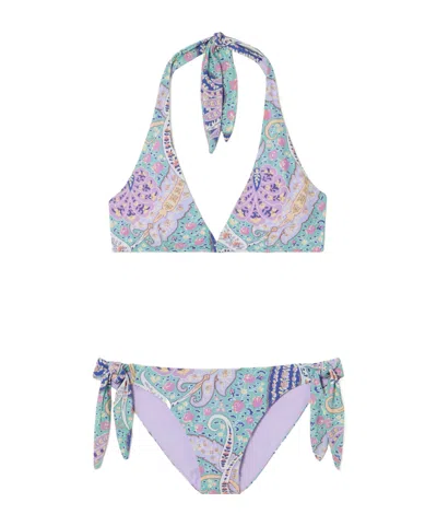 Etro Paisley-print Halterneck Bikini In Purple