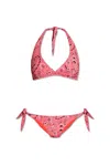 Etro Paisley Halterneck Bikini In Rosa