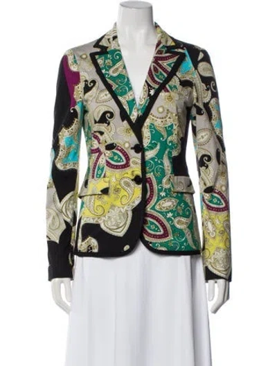 Pre-owned Etro Paisley Print Blazer In Black